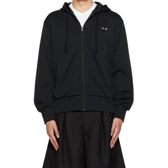 COMME DES GARCONS CDG PLAY BLACK HEART FULL ZIP BACK PRINT HOODIE SIZE XL - Picture 12 of 13